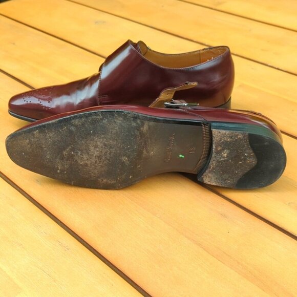 Paul Smith Brown Patent Leather Oxfords with Monk Strap Polished Finish - US 9 - Picture 9 of 9